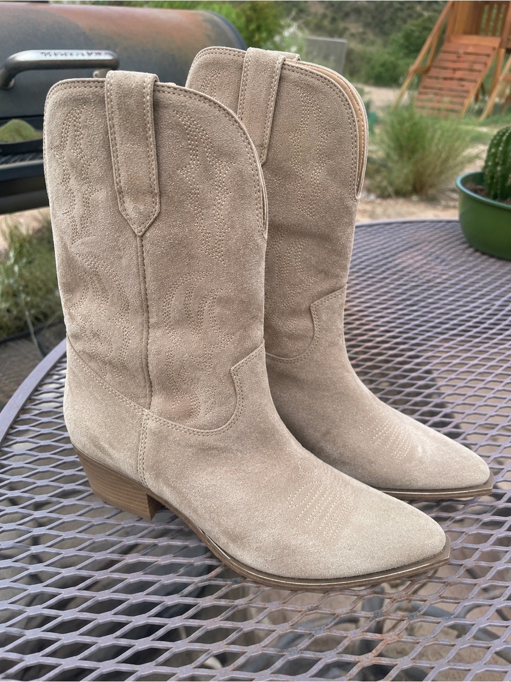 Nine West Yodown Suede Western Cowboy Boots Size 10M